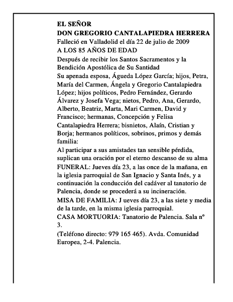 DON GREGORIO CANTALAPIEDRA HERRERA