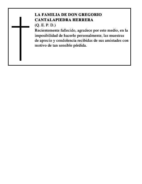 LA FAMILIA DE DON GREGORIO CANTALAPIEDRA HERRERA
