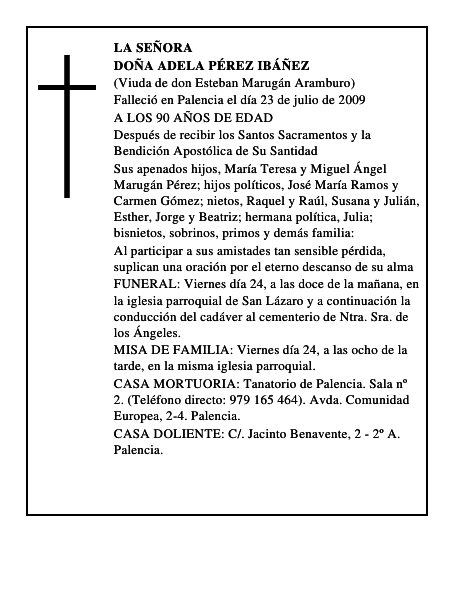 DOÑA ADELA PÉREZ IBÁÑEZ