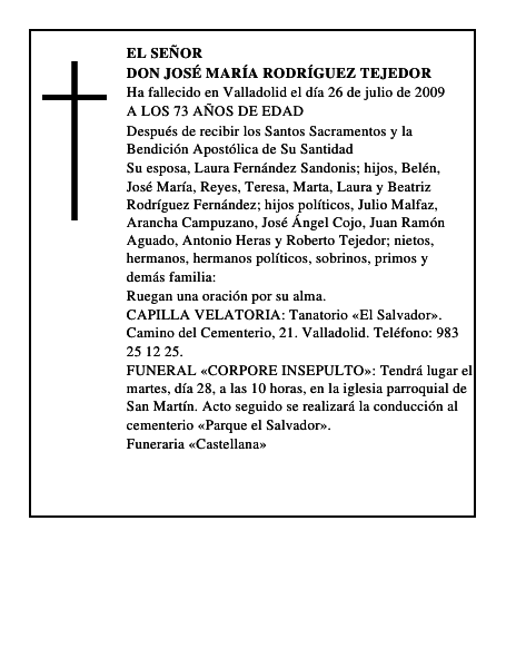 DON JOSÉ MARÍA RODRÍGUEZ TEJEDOR
