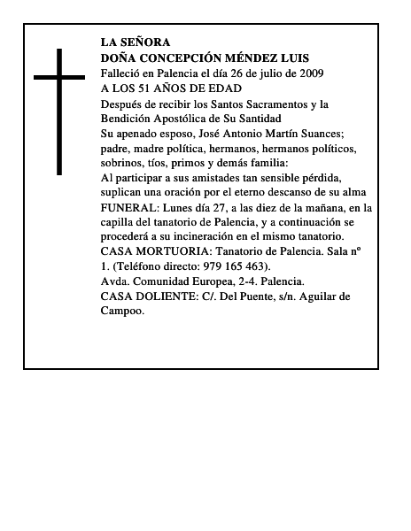 DOÑA CONCEPCIÓN MÉNDEZ LUIS