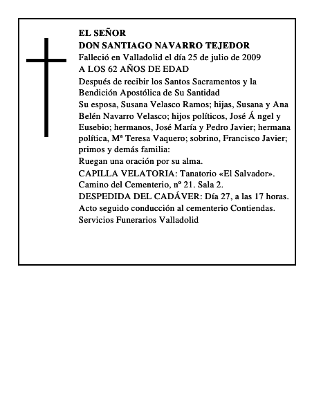 DON SANTIAGO NAVARRO TEJEDOR