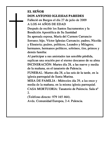 DON ANTONIO IGLESIAS PAREDES