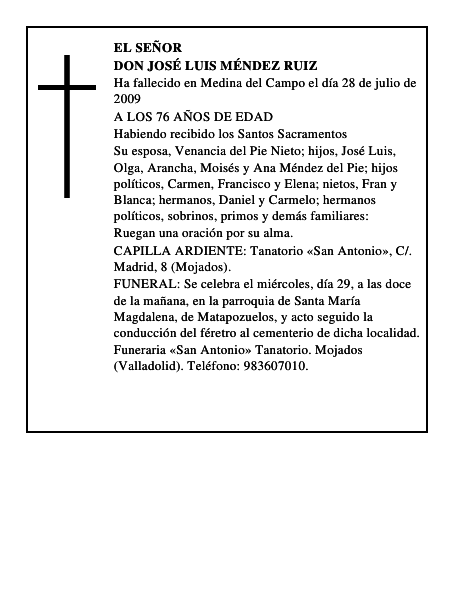 DON JOSÉ LUIS MÉNDEZ RUIZ