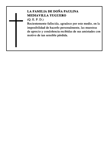 LA FAMILIA DE DOÑA PAULINA MEDIAVILLA YUGUERO