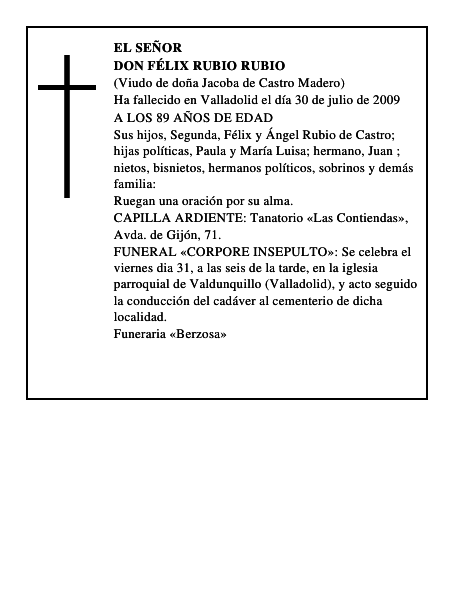 DON FÉLIX RUBIO RUBIO