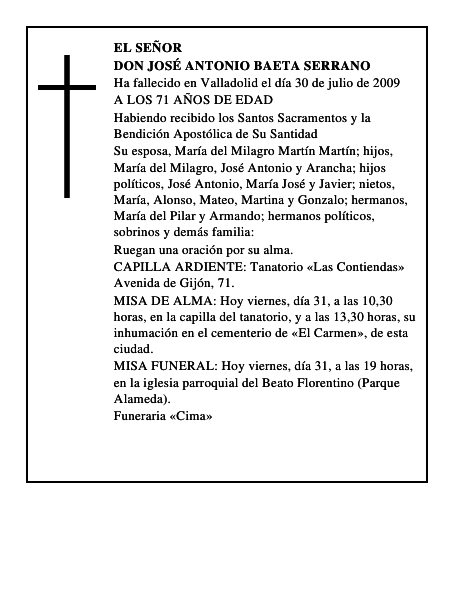 DON JOSÉ ANTONIO BAETA SERRANO