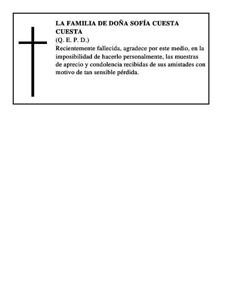 LA FAMILIA DE DOÑA SOFÍA CUESTA CUESTA