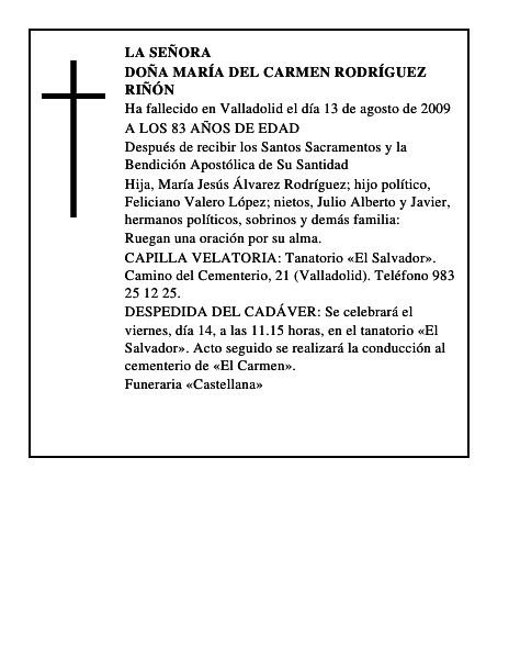 DOÑA MARÍA DEL CARMEN RODRÍGUEZ RIÑÓN