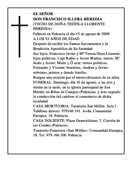 DON FRANCISCO ILLERA HEREDIA