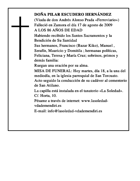 DOÑA PILAR ESCUDERO HERNÁNDEZ