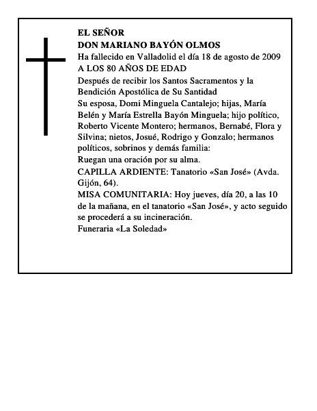 DON MARIANO BAYÓN OLMOS