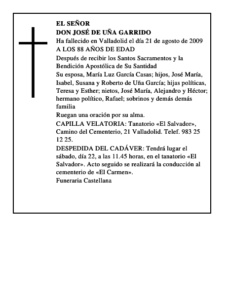 DON JOSÉ DE UÑA GARRIDO