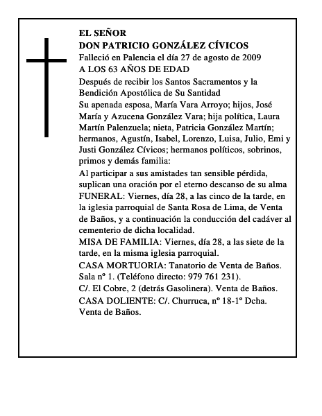 DON PATRICIO GONZÁLEZ CÍVICOS