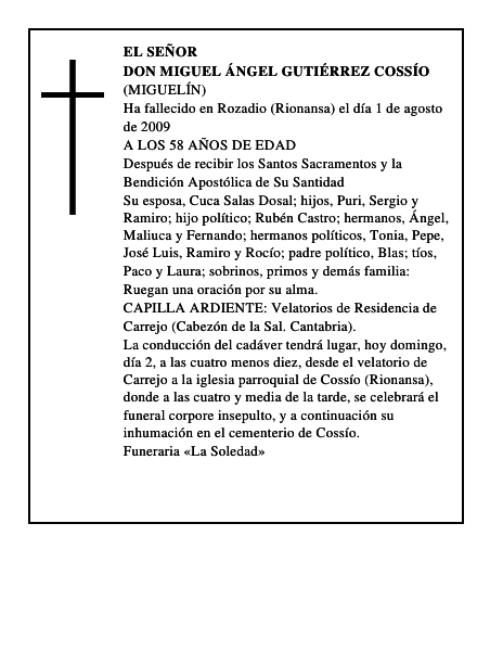 DON MIGUEL ANGEL GUTIERREZ COSSIO