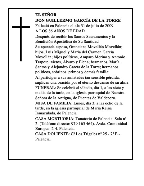 DON GUILLERMO GARCÍA DE LA TORRE