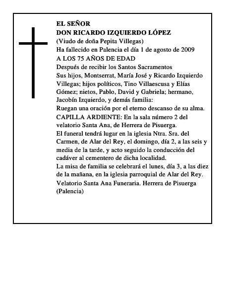 DON RICARDO IZQUIERDO LÓPEZ