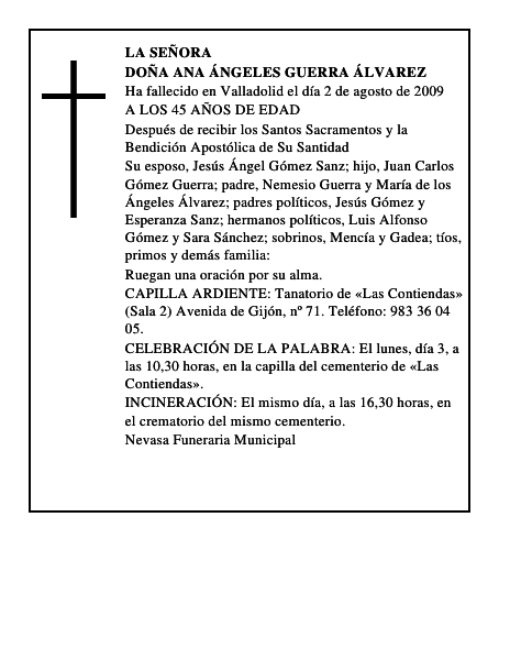DOÑA ANA ÁNGELES GUERRA ÁLVAREZ
