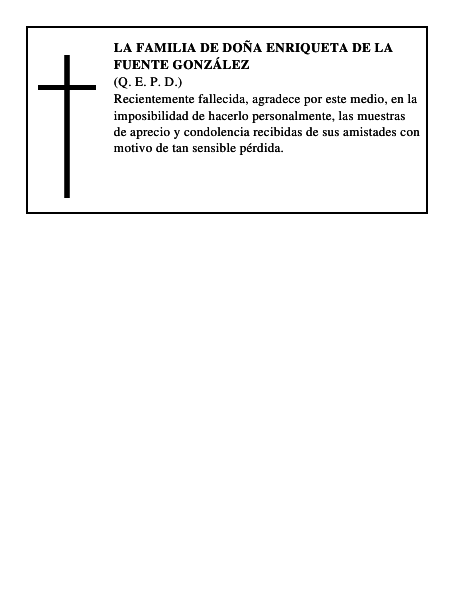 LA FAMILIA DE DOÑA ENRIQUETA DE LA FUENTE GONZÁLEZ