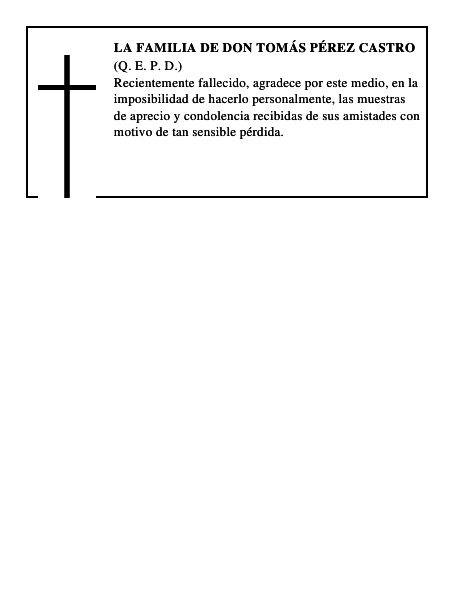 LA FAMILIA DE DON TOMÁS PÉREZ CASTRO