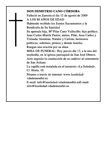 DON DEMETRIO CANO CÓRDOBA