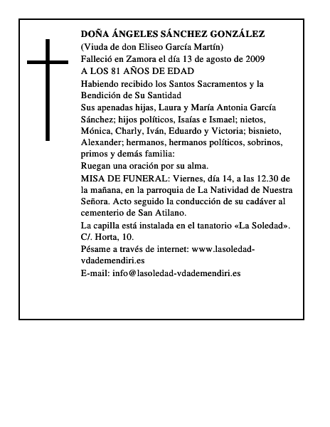 DOÑA ÁNGELES SÁNCHEZ GONZÁLEZ