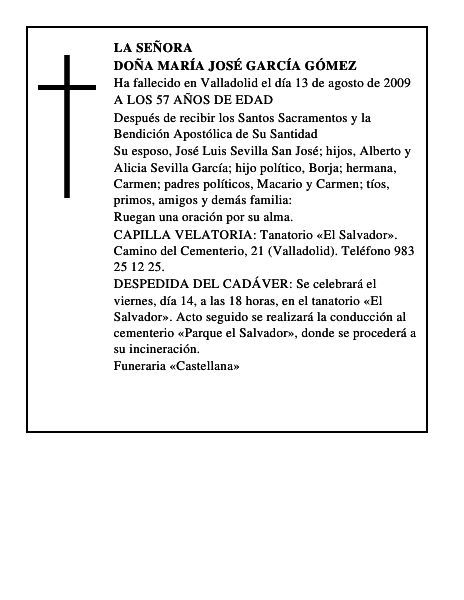 DOÑA MARÍA JOSÉ GARCÍA GÓMEZ