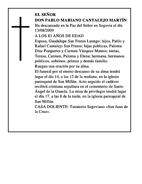 DON PABLO MARIANO CANTALEJO MARTÍN