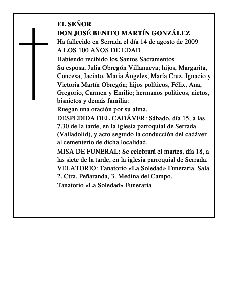 DON JOSÉ BENITO MARTÍN GONZÁLEZ