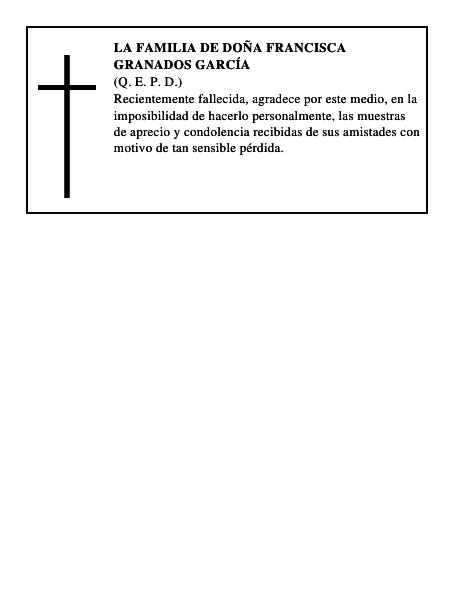 LA FAMILIA DE DOÑA FRANCISCA GRANADOS GARCÍA
