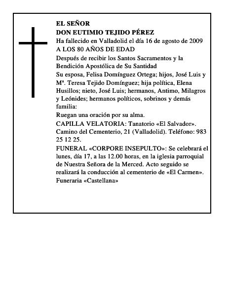 DON EUTIMIO TEJIDO PÉREZ