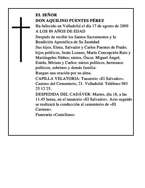 DON AQUILINO PUENTES PÉREZ