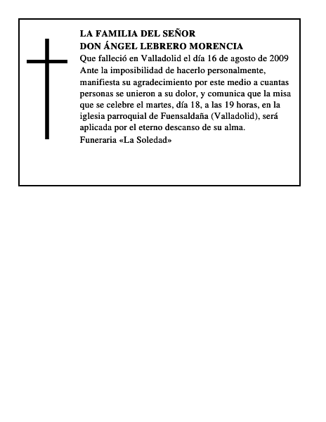 DON ÁNGEL LEBRERO MORENCIA