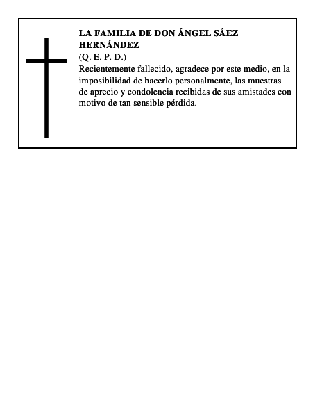LA FAMILIA DE DON ÁNGEL SÁEZ HERNÁNDEZ