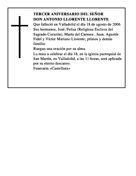DON ANTONIO LLORENTE LLORENTE