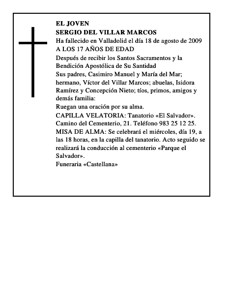 SERGIO DEL VILLAR MARCOS