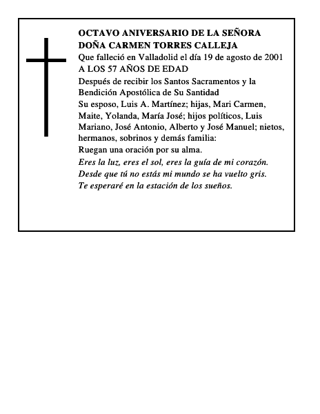 DOÑA CARMEN TORRES CALLEJA