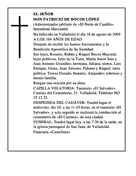 DON PATRICIO DE BOCOS LÓPEZ