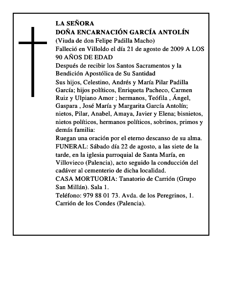 DOÑA ENCARNACIÓN GARCÍA ANTOLÍN