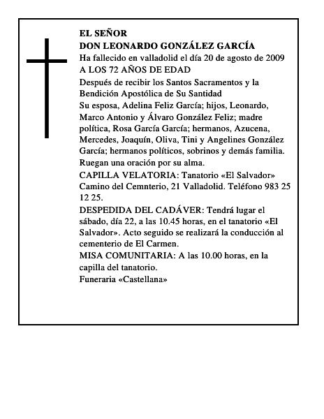 DON LEONARDO GONZÁLEZ GARCÍA