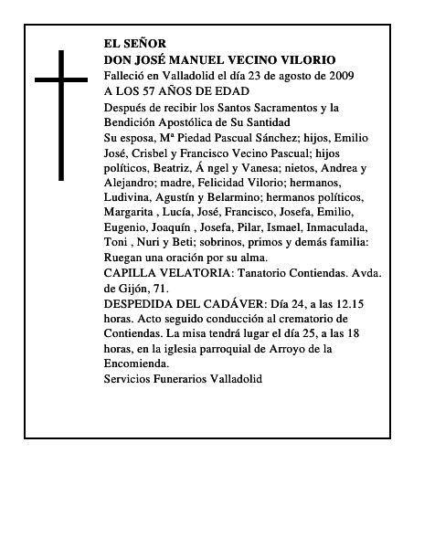 DON JOSÉ MANUEL VECINO VILORIO