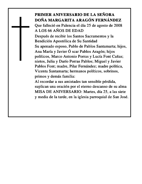 DOÑA MARGARITA ARAGÓN FERNÁNDEZ