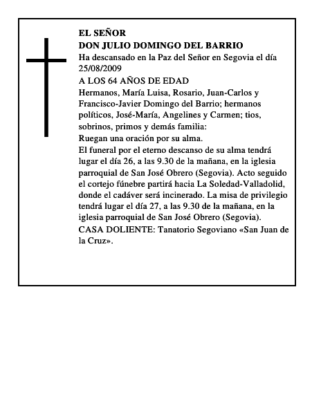 DON JULIO DOMINGO DEL BARRIO