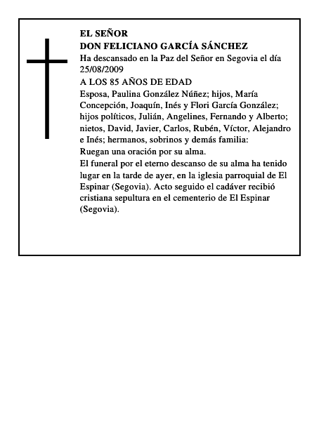 DON FELICIANO GARCÍA SÁNCHEZ