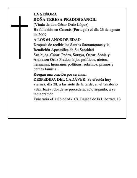 DOÑA TERESA PRADOS SANGIL