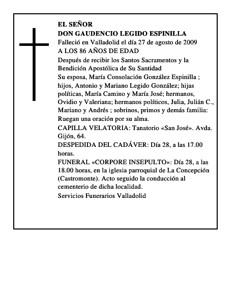DON GAUDENCIO LEGIDO ESPINILLA