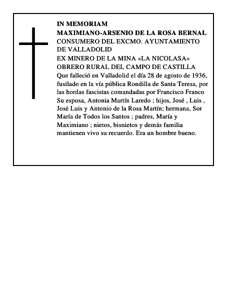 MAXIMIANO-ARSENIO DE LA ROSA BERNAL
