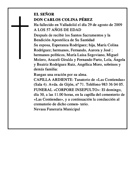DON CARLOS COLINA PÉREZ