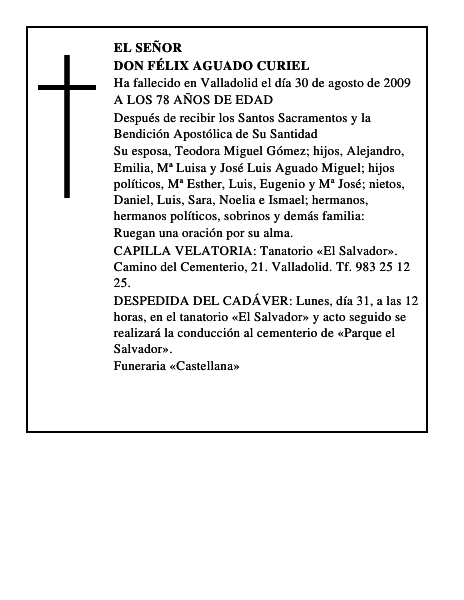 DON FÉLIX AGUADO CURIEL