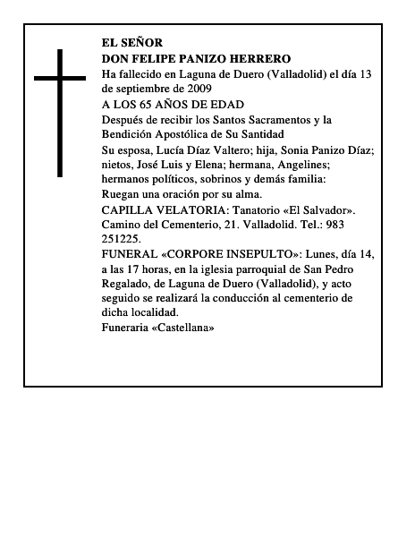 DON FELIPE PANIZO HERRERO